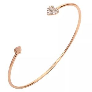 Sweet love heart golden bangle bracelet